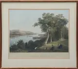 View from Hyde Park, New York, mid-19th century., Stipple engraving