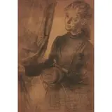 William Morris Hunt, Portrait of a Woman, charcoal on paper