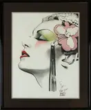 Michael Vollbracht, Profile of a Woman, mixed media