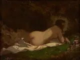 Gustave Courbet, Nude Reclining in the Grass, oil on canvas