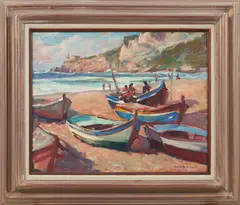Emile Gruppé, Nazare Portugal, oil on canvas