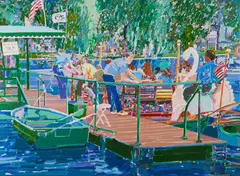 James Morton, Swanboat Ride, acrylic on canvas