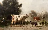 Emille Van Marcke, A Misty Morning, oil on canvas