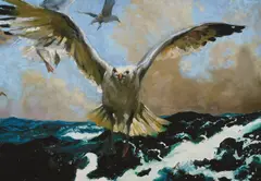 Jamie Wyeth, The Warning, dedicated and signed 'SIGNED FOR JULIE AND CHARLIE LOVE Jamie Wyeth' beneath the image (lower right)