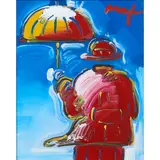 Peter Max, Umbrella Man on Blue, Version I