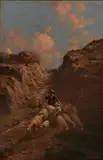 John, Young Herder Guiding his Flock, oil on canvas