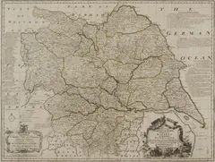 British School, Map of York, Unsigned. Etching on paper, sight size 21 1/4 x 28 in. (54.0 x 71.2 cm)