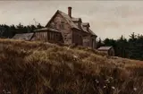Elmo Alfred Brulé Jr., Farmhouse, oil on canvasboard
