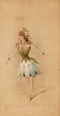Luigi Bartezago, Four Drawings of Costume Designs for the Theatre