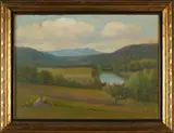 Adalbert S. Pratt, Summer View, Lake in the Hills, oil on artist board