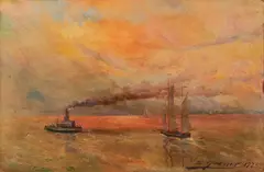 Lluís Graner, Seascape with Ships