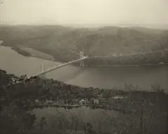 William Clift, Night Lights, Bear Mountain Bridge, 1985, Photogravure; titled