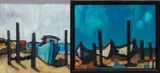 Michael McGuire, Two works:  Beached 2 and Three Dories on the Shore, both oil on board
