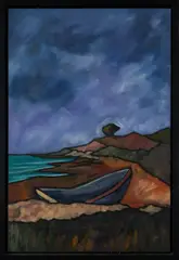 Michael McGuire, Stranded Dory, oil on canvas