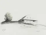 Robert Cardinal, Four Winds, N. Truro, graphite with touches of colored chalk on paper