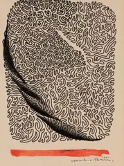 Michio Ihara, Abstract line drawing, ink on paper