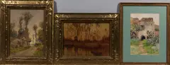 H. Anthony Dyer, Three works: Watteville, signed 'H.A. Dyer' and inscribed 'Watteville' (bottom left); Misty landscape & River, signed 'H.A. Dyer' (bottom left); and Capri, signed 'H.A. Dyer' and inscribed 'Capri 96' (bottom right), watercolors on paper
