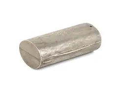 Solid silver box by Mario Buccellati, cylindrical in shape, offered Sep 2026
