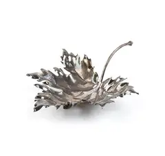 Nature Collection: sterling silver vine leaves bowl by Mario Buccellati, featuring intricate embossed and moulded detailing with raised ribs, offered Sep 2026
