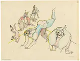 Akrobaten by George Grosz, Um 1916, Farbkreide und Tuschfeder auf Bütten, sold Jun 2018