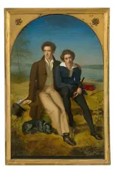 Freundschaftsbild. Um 1823 (?) by Theodor Hildebrandt, Öl auf Leinwand. Doubliert, sold May 2017