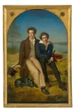 Theodor Hildebrandt, Freundschaftsbild. Um 1823 (?), Öl auf Leinwand. Doubliert
