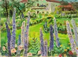 Arnold Balwé, Garten am Haus mit Rittersporn