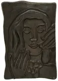 Fernand Léger, Visage aux deux Mains, Bronze-Relief mit brauner Patina