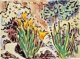 Blumenstilleben. 1960er Jahre by Karl Schmidt-Rottluff, Farbkreiden und Tuschpinsel auf Bütten, sold May 2008