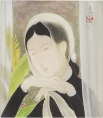 Le Pho, Portrait de Jeune Femme, 1940, ink and gouache on silk