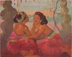 Jean Le Mayeur, Renang and Ni Pollok, oil on canvas