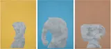 Zhang Peili, Yellow, Blue and Red, 1993, oil on canvas, triptych