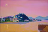 Stephen Wong Chun Hei, Harbour View of the Chinese University of Hong Kong, 2021, oil on canvas