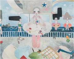Aya Takano, Concrete Beach, 2010, acrylic on canvas