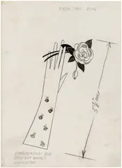 Andy Warhol, Glove and Rose, 1958, ink and tempera on paper