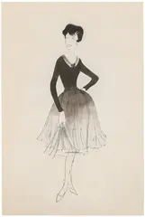 Andy Warhol, Female Fashion Figure, 1960, ink, gouache and graphite on paper