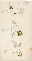 Andy Warhol, Three Pairs of Gloves, 1958, ink and tempera on paper
