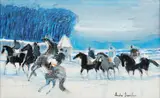 André Brasilier, Autour du parc, 2018, oil on canvas