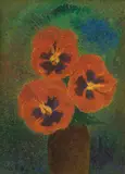 Shikanosuke Oka, Three-coloured Violets, 1965, oil on canvas
