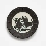 Pablo Picasso, Scène de tauromachie (Alain Ramié 412), 1959, white earthenware ceramic plate, painted in colors and partially glazed; ceramic, Madoura edition