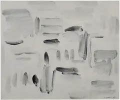 Lee Ufan, withwinds S8708-27, 1987, mineral pigment and oil on canvas