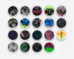 Yuxing Huang, 19 works: When I Need Love Most, 2007, ink, spray paint on IKEA product