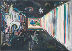 Yu Youhan, Towards Prosperity, 1994, acrylic and collage on canvas