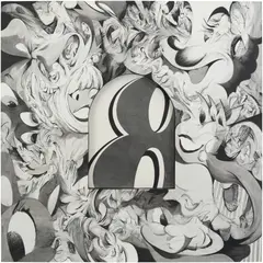 Anna Park, Magic Beans, 2023, charcoal, ink and mixed media on canvas