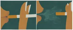 Henni Alftan, Smoking (Déjà-vu), 2022, oil on canvas, diptych