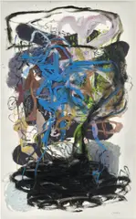 Jigger Cruz, Untitled 3, 2021, oil on paper and glass
