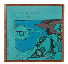 Richard Pettibone, Roy Lichtenstein, Tex, 1962, 1964, Acrylic and rubber stamp on canvas