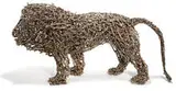 John McQueen, Haystack Lion (Curly Tail), 1999, Sticks and bundle ties