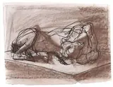 Howard Warshaw, Untitled, 1971, Ink and pastel on paper