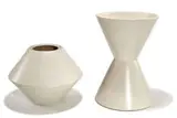 Lagardo Tackett, Pair of planters, c. 1955, White glazed ceramic